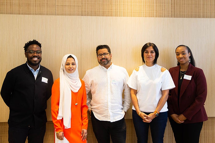 Left to right - Jeff Simmons - Senior Client Partner, Microsoft Advertising; Sufia Hussain-Parkar - Inclusion, Equity & Diversity Director EMEA at Wunderman Thompson; Liam Mullins - Managing Partner, the7stars; Ravleen Beeston - Regional Vice President Sales, Microsoft Advertising; and Serena Lloyd-Smith - Head of Diversity & Inclusion, Global.